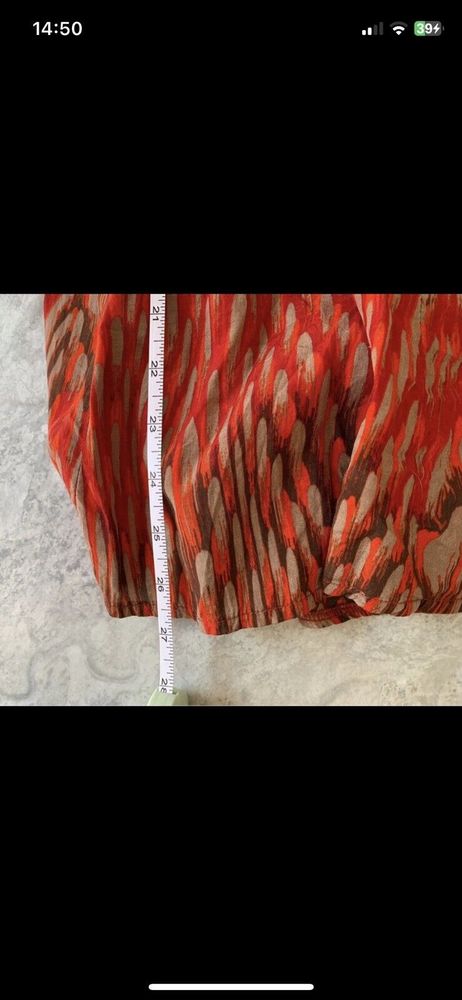 Per Una Autumnal Red Brown Orange Pattern Skirt Size 16 W36 - Picture 5 of 5